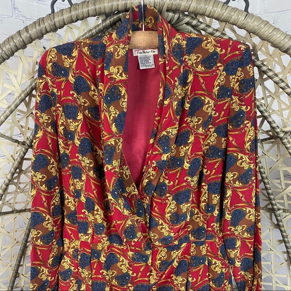 Talbots Vintage Silk Long Sleeve Dress - Picture 2 of 5